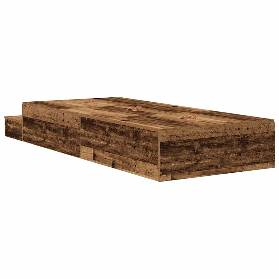 Cadre de lit avec rangement avec tiroir Bois Ancien 100 cm - 9