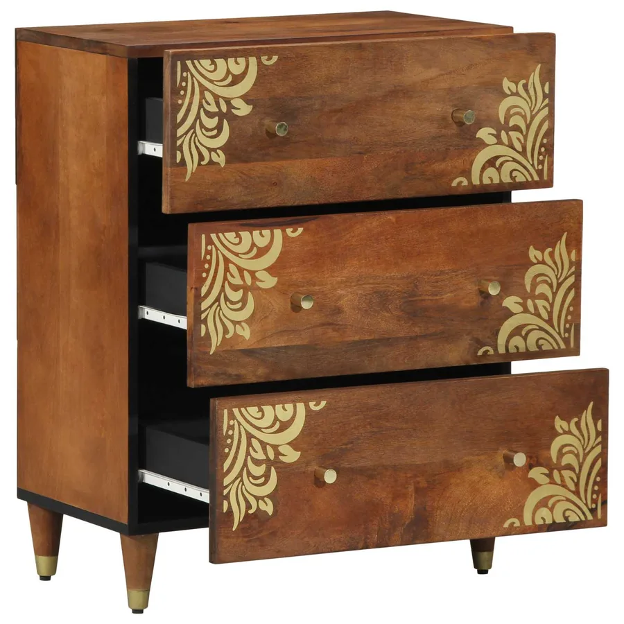 Buffet Marron 60 x 33 x 75 cm Bois de mangue massif - 2