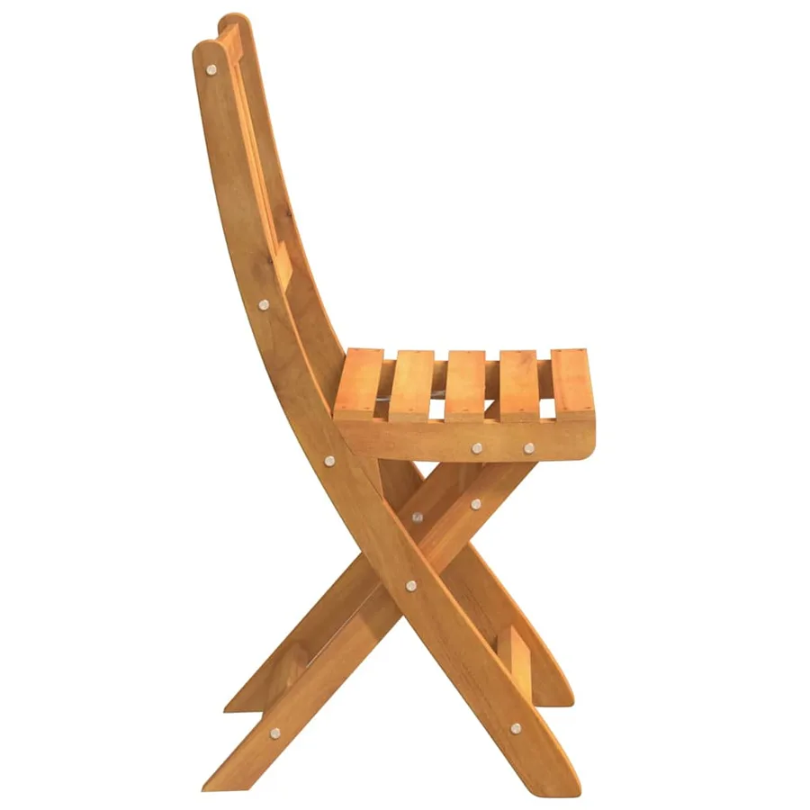 Chaises de bistrot d'extérieur 2 pcs Bois d'Acacia Massif - 6