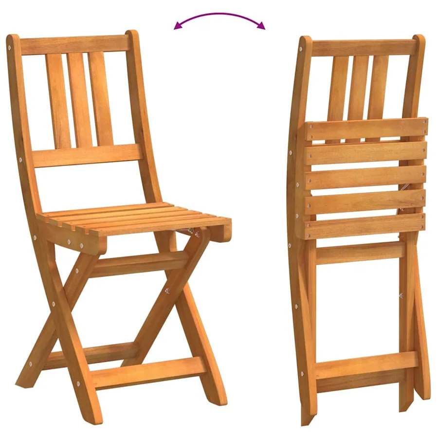 Chaises de bistrot d'extérieur 2 pcs Bois d'Acacia Massif - 8