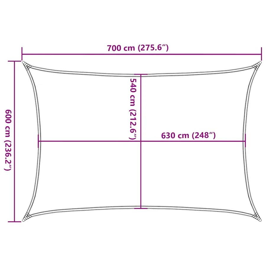 Voile d'ombrage 160 g/m² Taupe 6x7 m PEHD - 10
