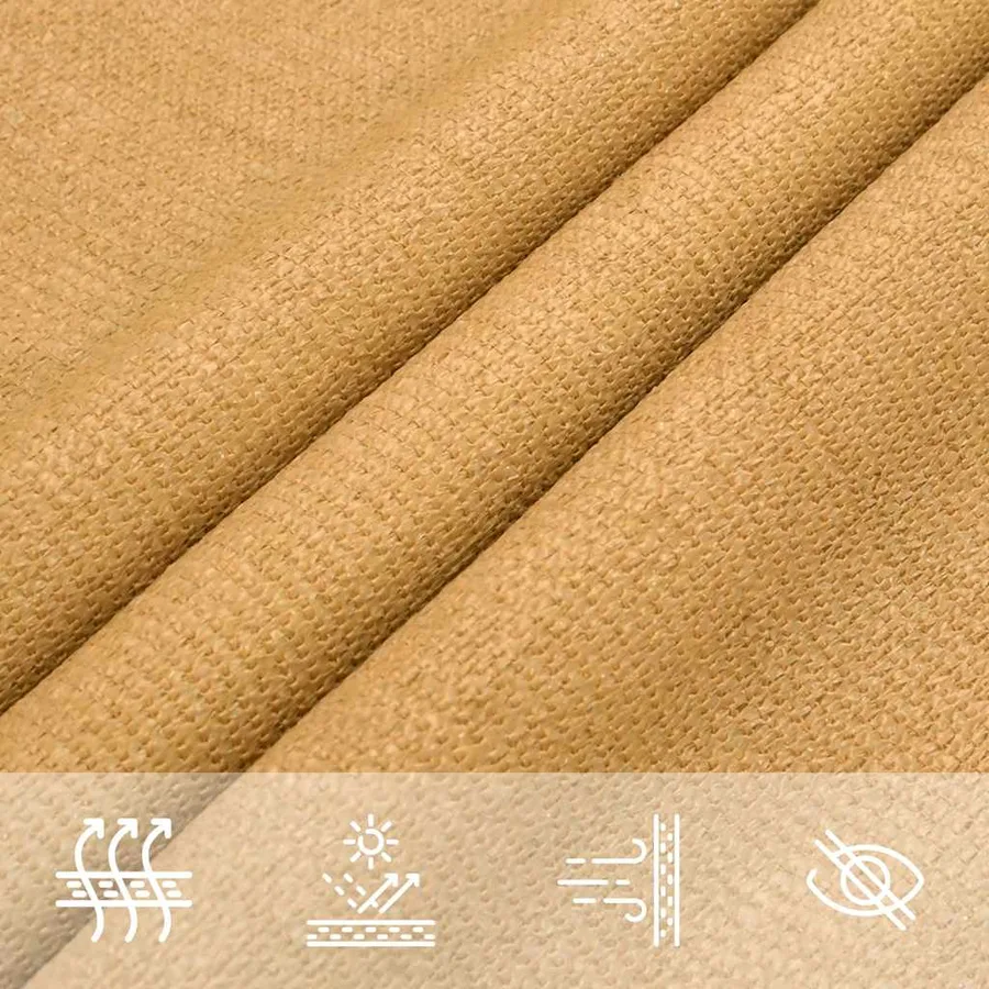Voile d'ombrage 160 g/m² triangulaire sable 3x4x4 m PEHD - 8