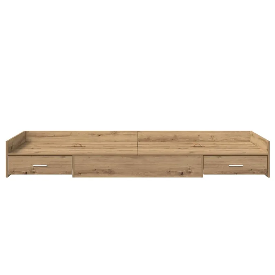 Cadre de lit Chêne artisanal 90 x 190 cm Bois d'ingénierie - 5