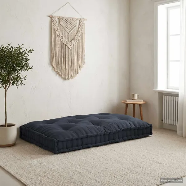 Coussin de canapé sur palette Anthracite 120 x 80 x 12 cm Tissu