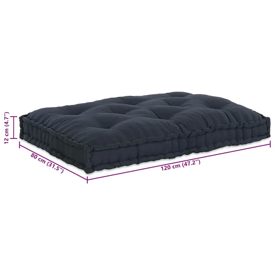 Coussin de canapé sur palette Anthracite 120 x 80 x 12 cm Tissu - 9