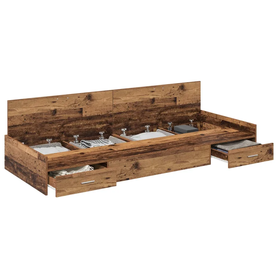 Cadre de lit Bois Ancien 98,5 x 200 cm Bois d'ingénierie - 2