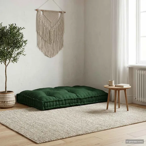 Coussin de canapé sur palette Vert 120 x 80 x 12 cm Tissu