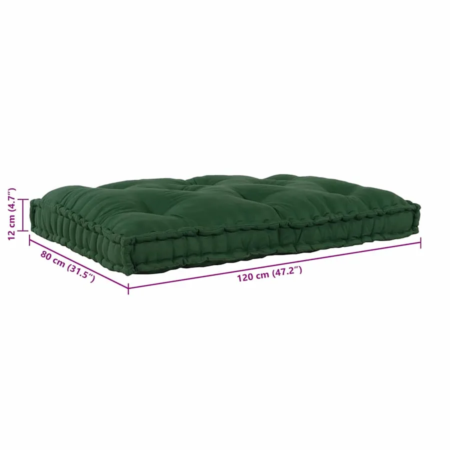 Coussin de canapé sur palette Vert 120 x 80 x 12 cm Tissu - 9