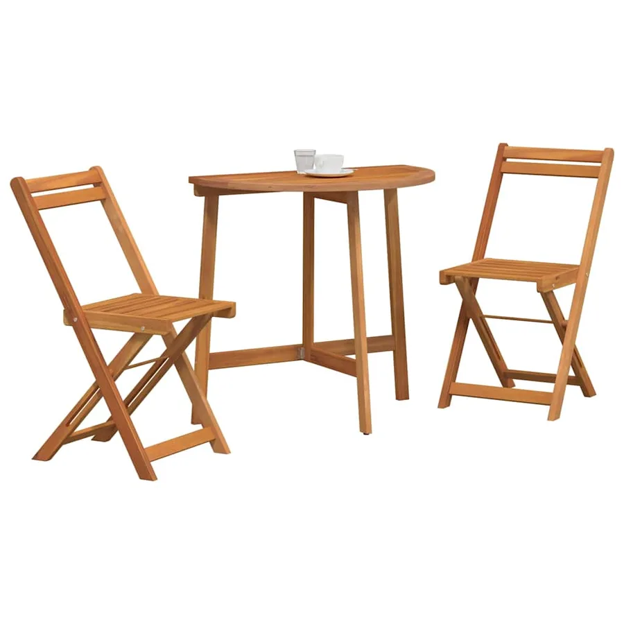 Ensemble bistrot 3 pcs Huile Naturelle Bois d'Acacia Massif - 3