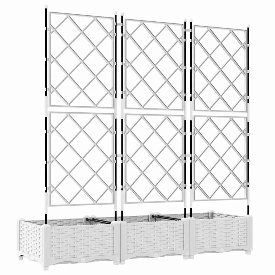 Cache-pot de jardin 3 pc Blanc 120 x 40 x 125,5 cm PP - 6