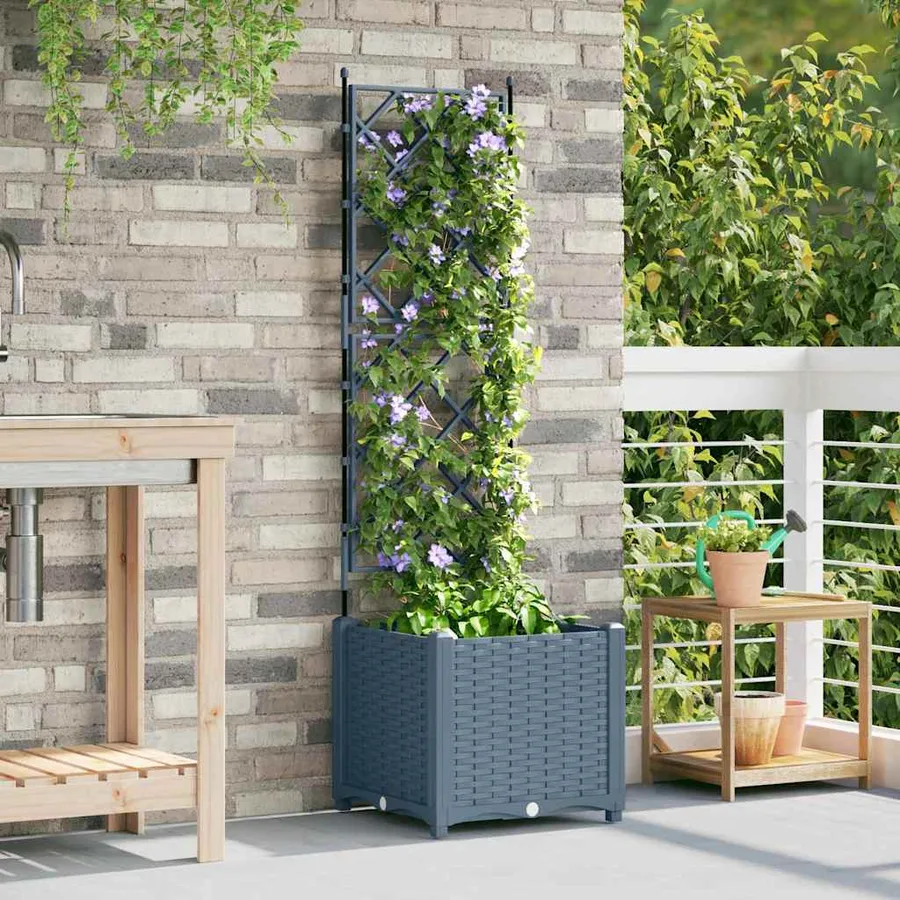 Cache-pot de jardin Gris clair 40 x 40 x 143 cm PP - 3