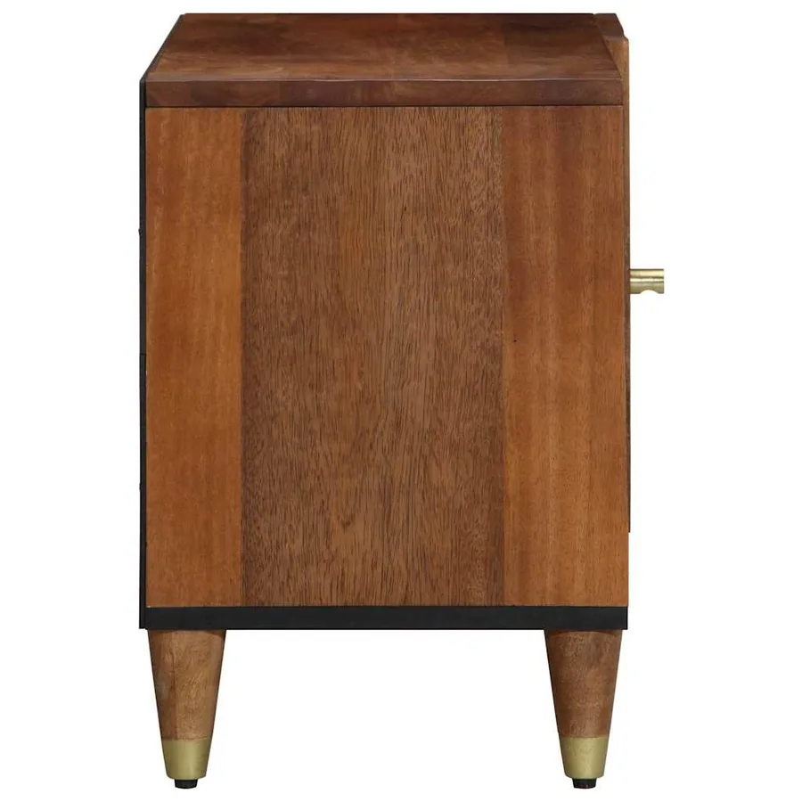 Meuble TV Marron miel 80 x 33 x 46 cm Bois de mangue massif - 4
