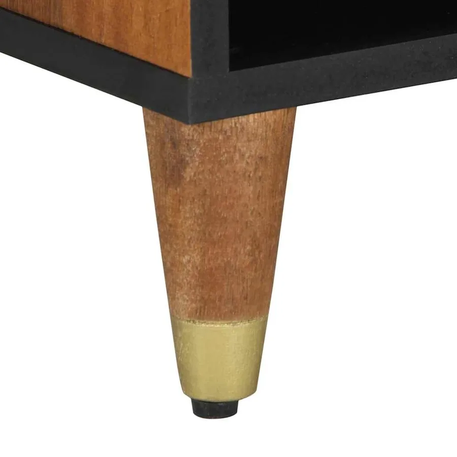 Meuble TV Marron miel 80 x 33 x 46 cm Bois de mangue massif - 8