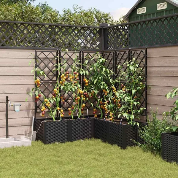 Cache-pot de jardin 5 pc Noir 120 x 120 x 142 cm PP