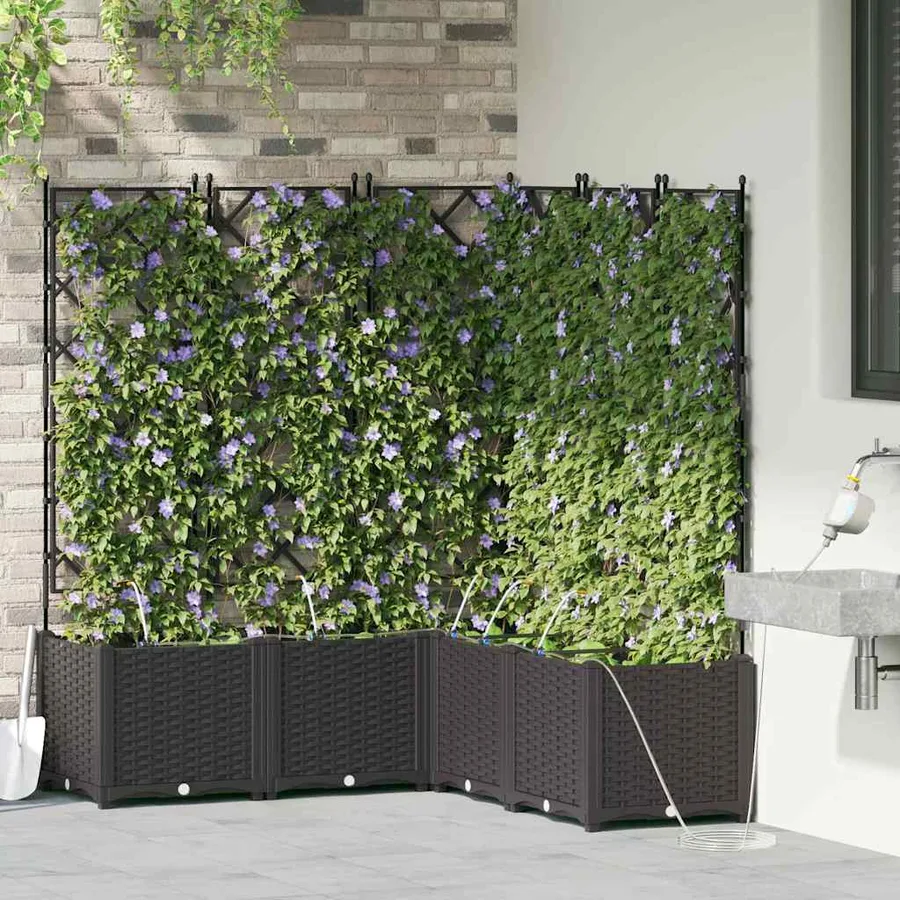 Cache-pot de jardin 5 pc Noir 120 x 120 x 142 cm PP - 3