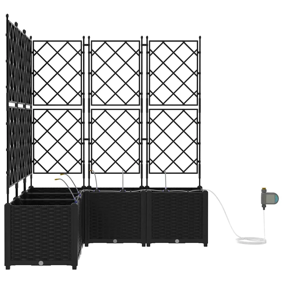 Cache-pot de jardin 5 pc Noir 120 x 120 x 142 cm PP - 6