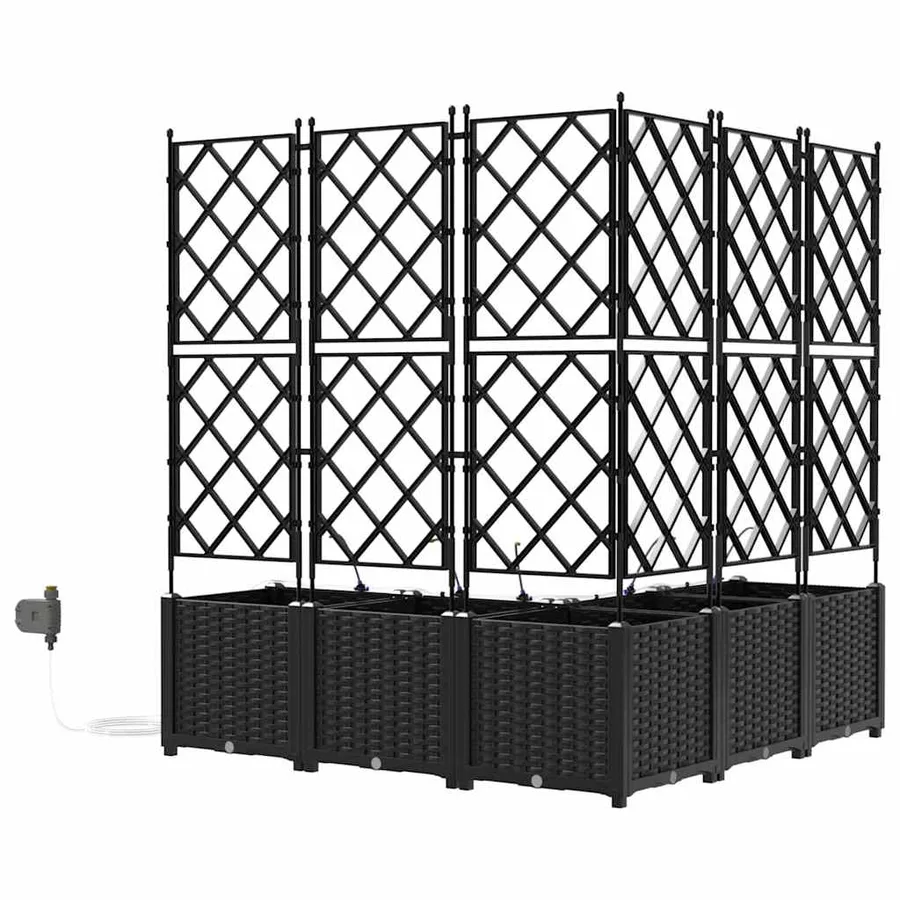 Cache-pot de jardin 5 pc Noir 120 x 120 x 142 cm PP - 7