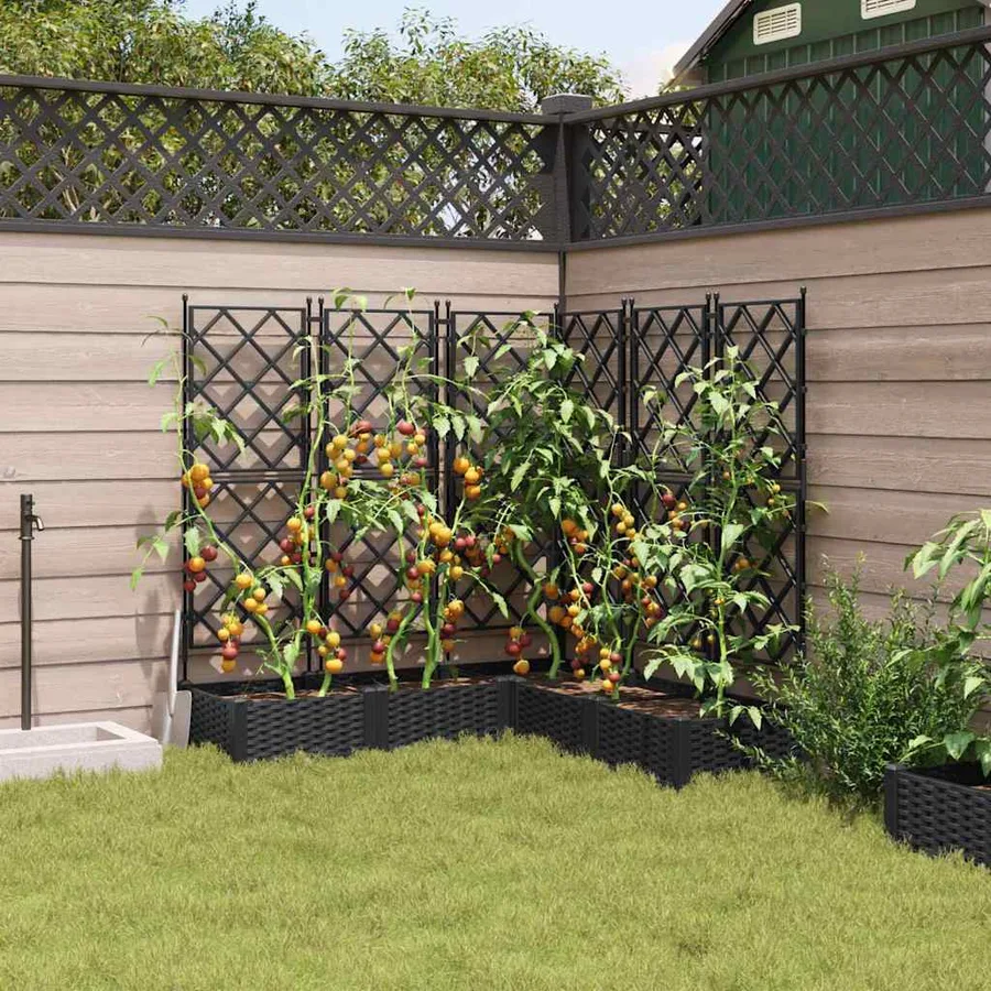 Cache-pot de jardin 5 pc Noir 120 x 120 x 125,5 cm PP - 3