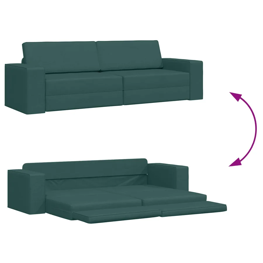Canapé-Lit Vert foncé 245 x 78 x 77 cm tissu - 8