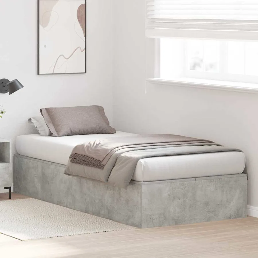 Cadre de lit avec rangement Gris béton 80 x 200 cm - 4