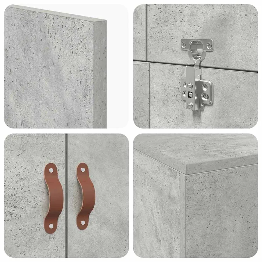 Cadre de lit avec rangement Gris béton 80 x 200 cm - 8