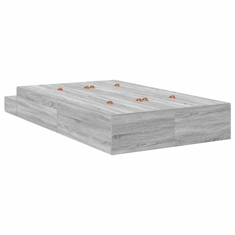 Cadre de lit avec rangement avec tiroir Gris Sonoma 120 cm - 10