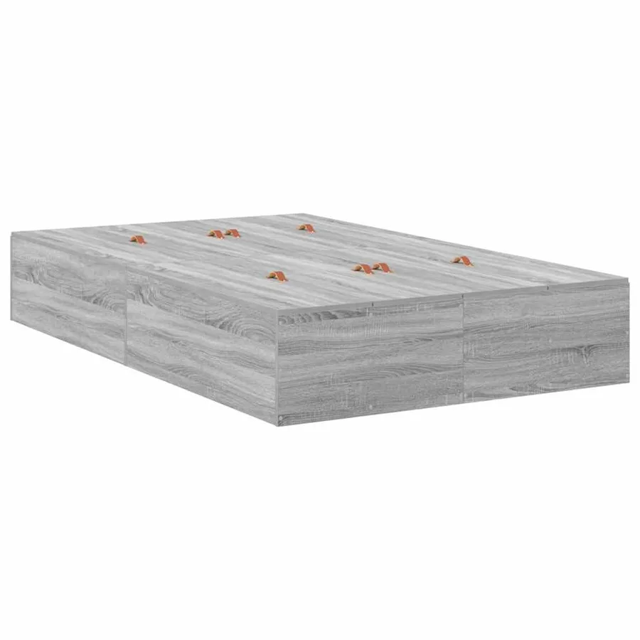 Cadre de lit avec rangement avec tiroir Gris Sonoma 120 cm - 7