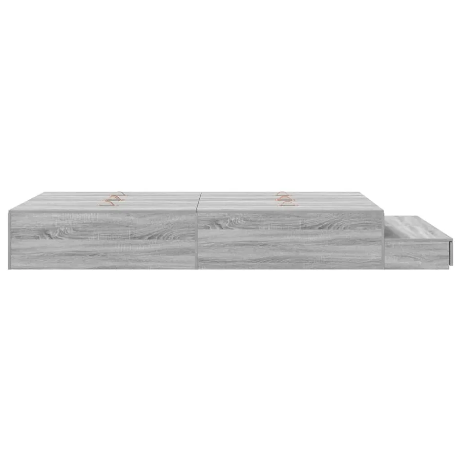 Cadre de lit avec rangement avec tiroir Gris Sonoma 120 cm - 9