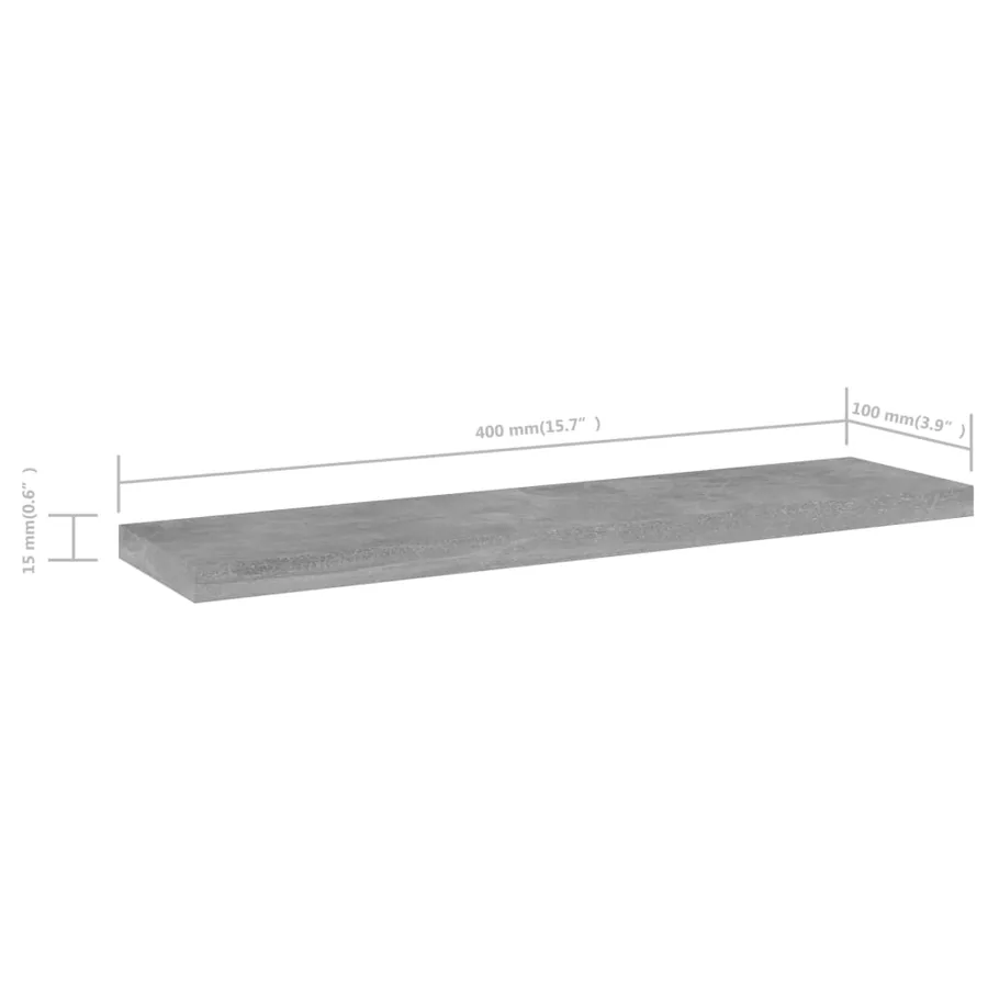Panneaux de bibliothèque 4 pcs gris béton bois d’ingénierie - 5