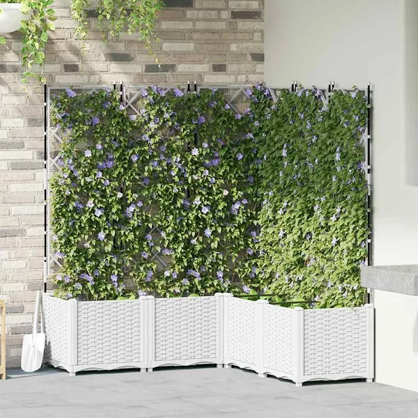 Cache-pot de jardin 5 pc Blanc 120 x 120 x 143 cm PP