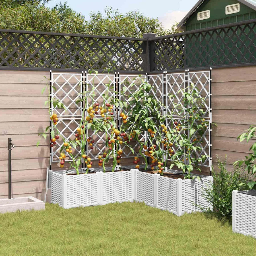 Cache-pot de jardin 5 pc Blanc 120 x 120 x 143 cm PP - 3