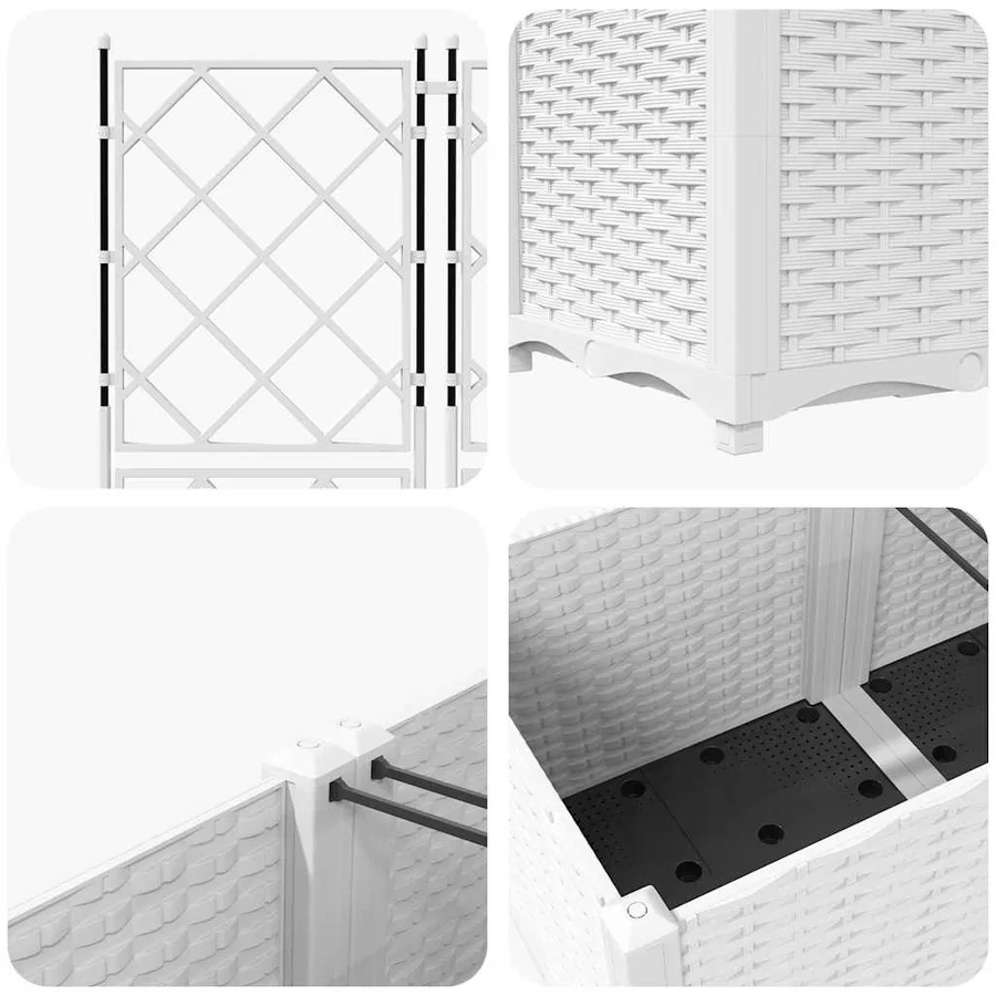Cache-pot de jardin 5 pc Blanc 120 x 120 x 143 cm PP - 7