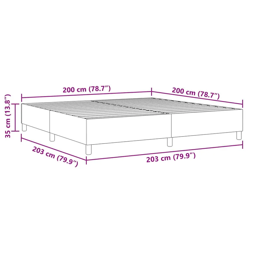 Cadre de lit plateforme Gris foncé 200 x 200 cm - 10