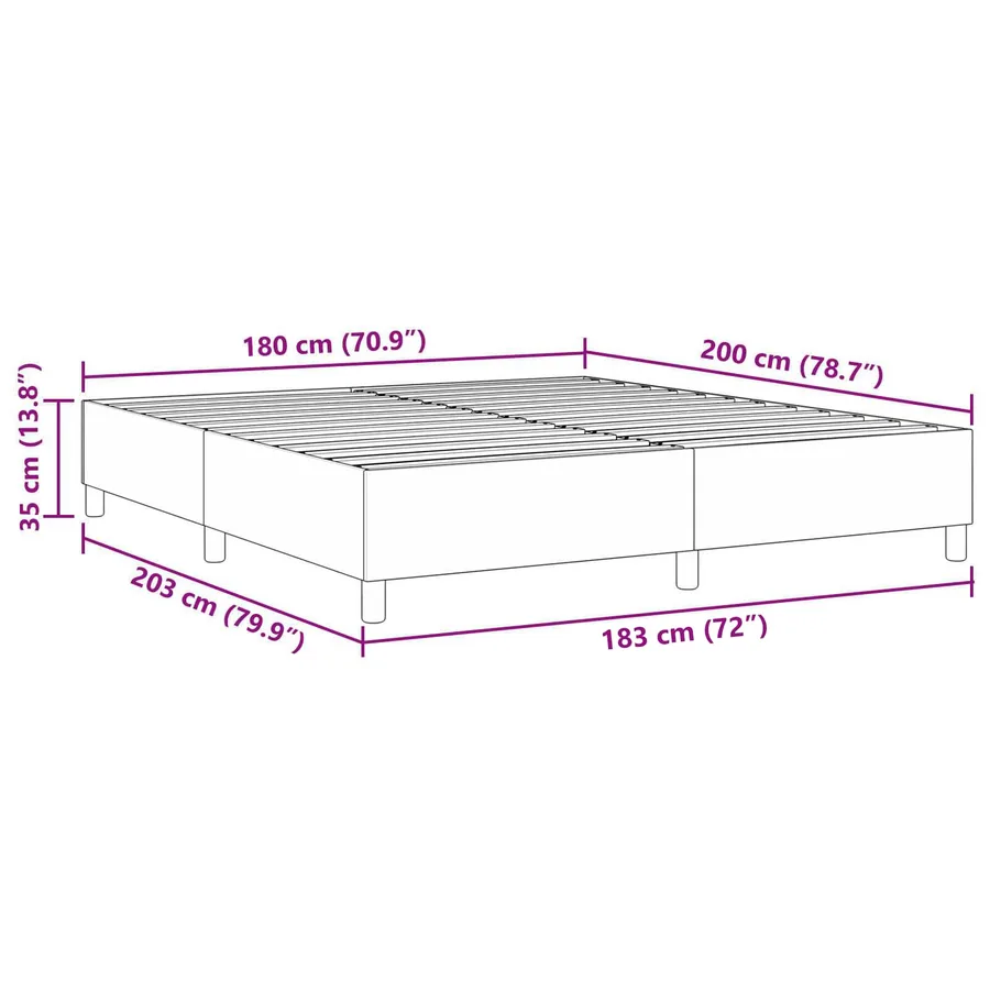 Cadre de lit plateforme Gris foncé 180 x 200 cm - 10