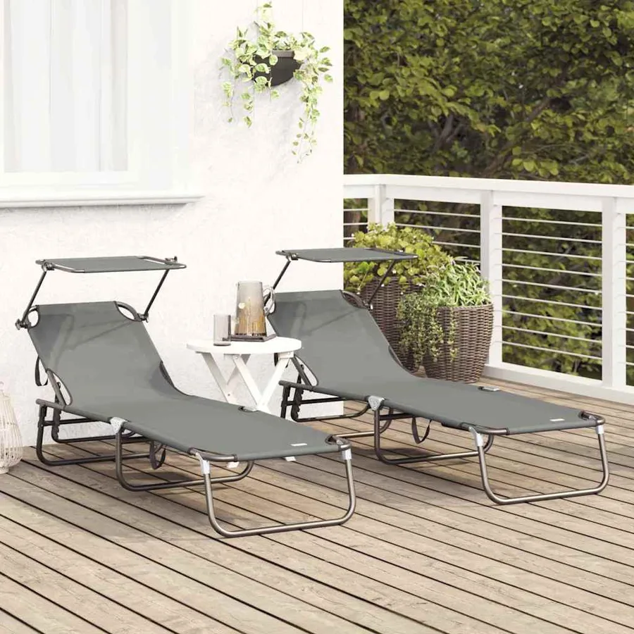 Chaise longue pliante Noir 190 x 57 x 81 cm oxford - 27