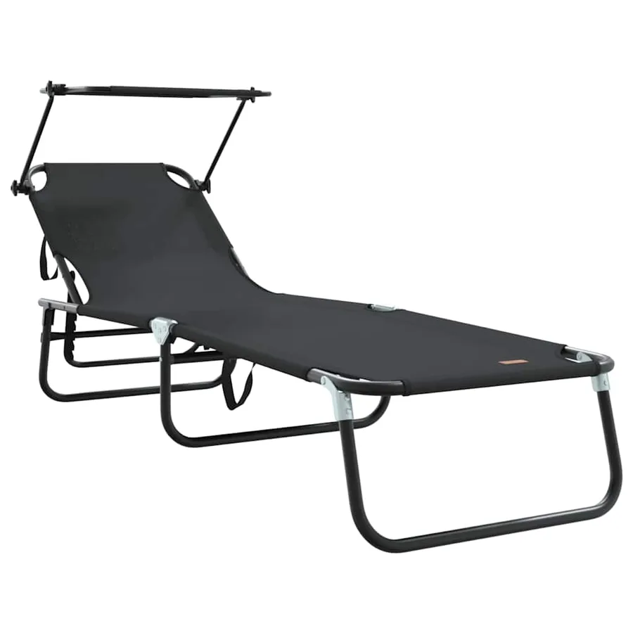 Chaise longue pliante Noir 190 x 57 x 81 cm oxford - 41
