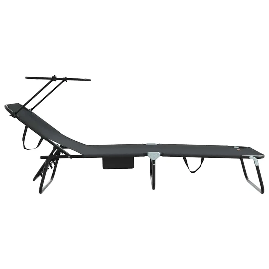 Chaise longue pliante Noir 190 x 57 x 81 cm oxford - 5