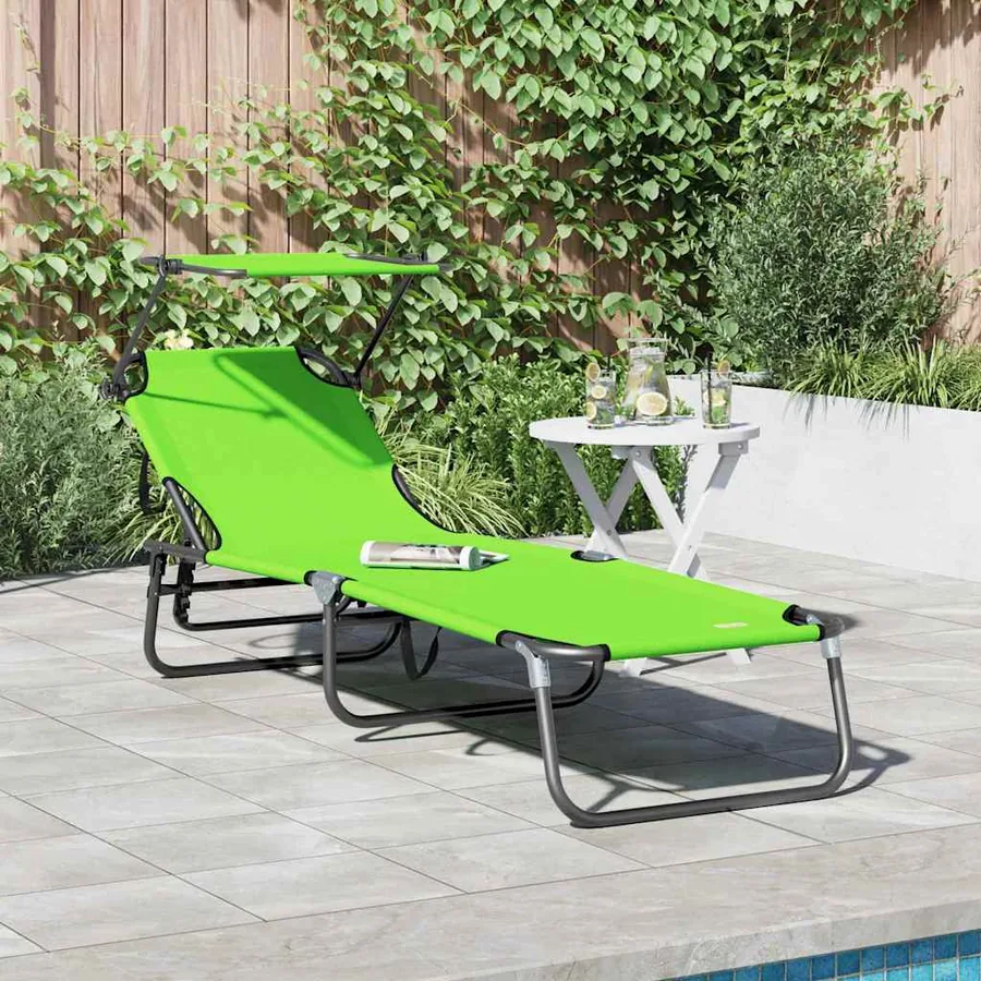 Chaise longue pliante Noir 190 x 57 x 81 cm oxford - 51