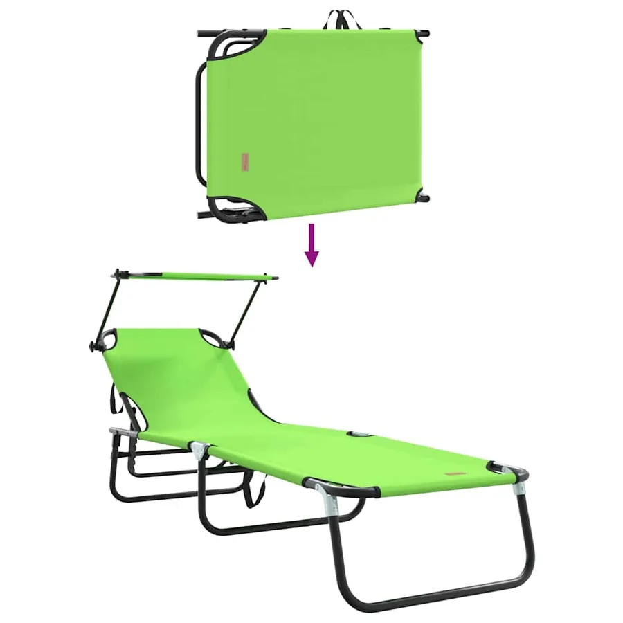 Chaise longue pliante Noir 190 x 57 x 81 cm oxford - 58