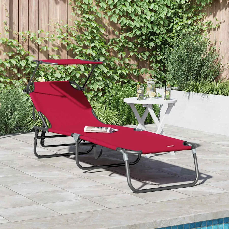 Chaise longue pliante Noir 190 x 57 x 81 cm oxford - 63