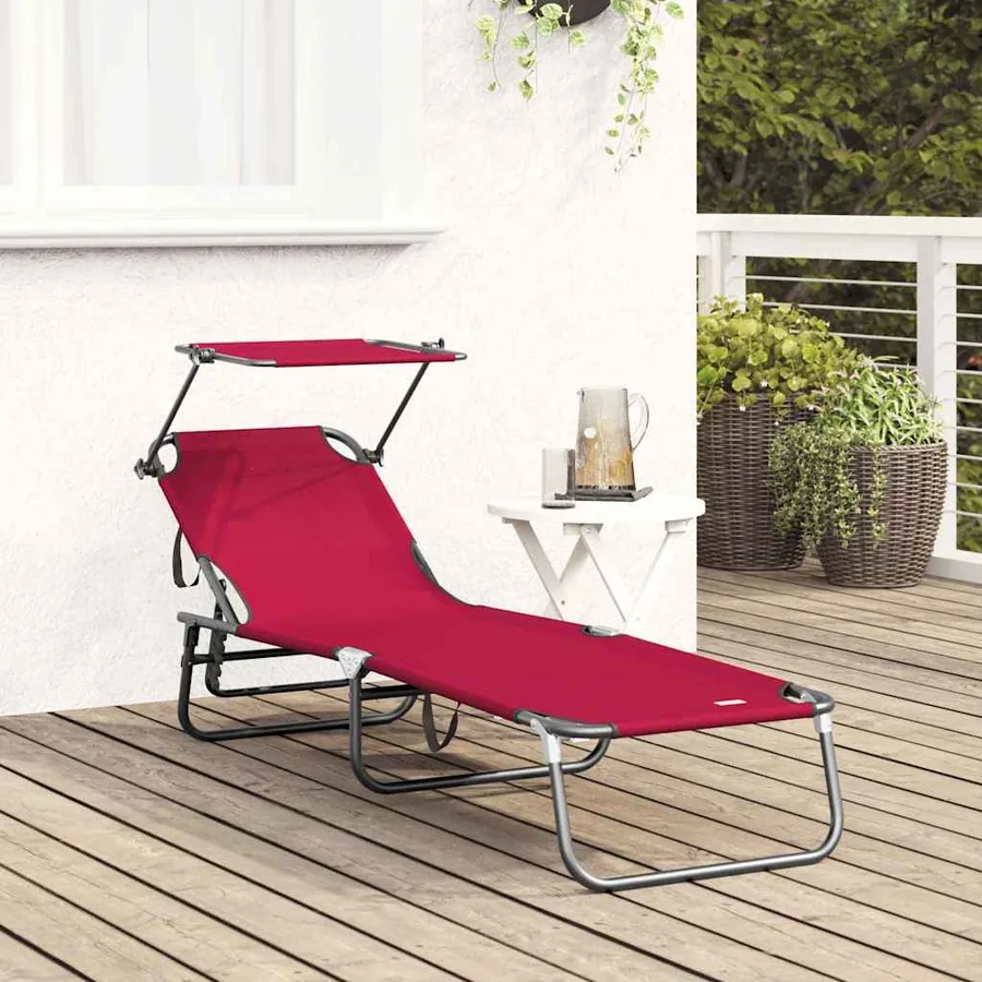 Chaise longue pliante Noir 190 x 57 x 81 cm oxford - 65