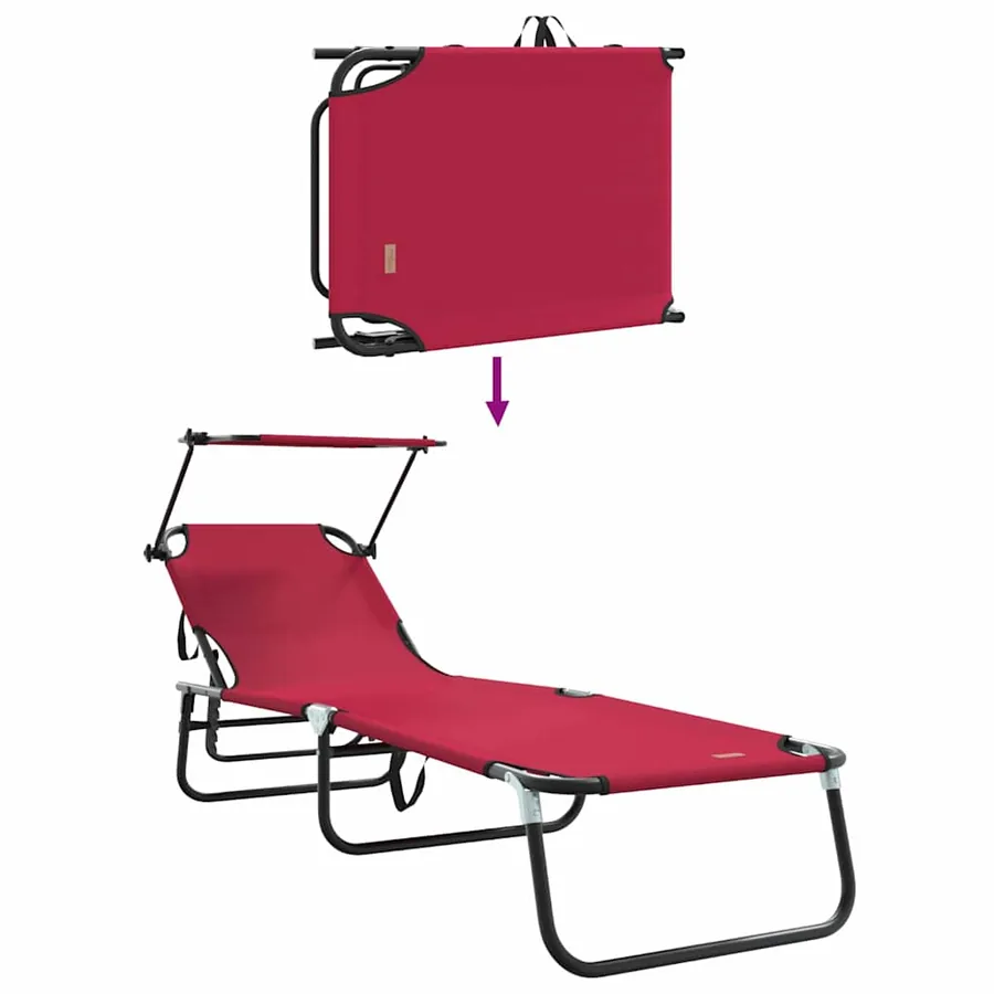 Chaise longue pliante Noir 190 x 57 x 81 cm oxford - 70