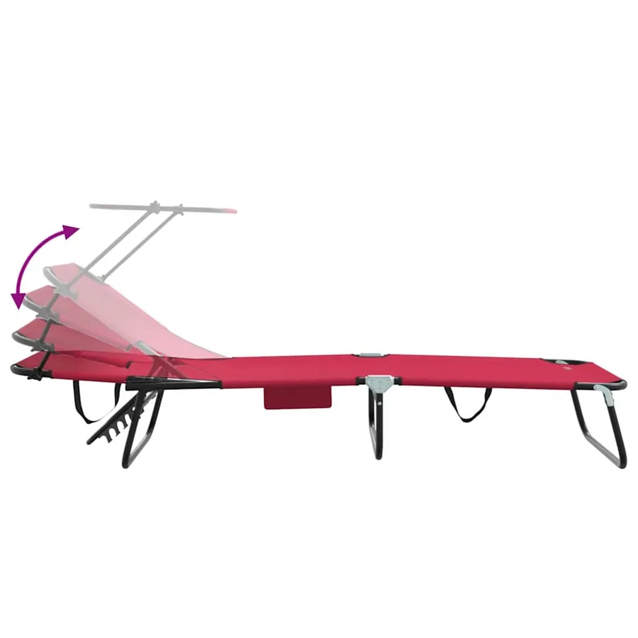 Chaise longue pliante Noir 190 x 57 x 81 cm oxford - 71