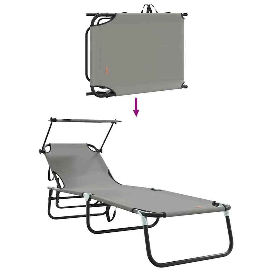 Chaise longue pliante Noir 190 x 57 x 81 cm oxford - 84
