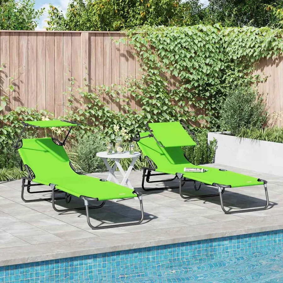 Chaise longue pliante Noir 190 x 57 x 81 cm oxford - 87