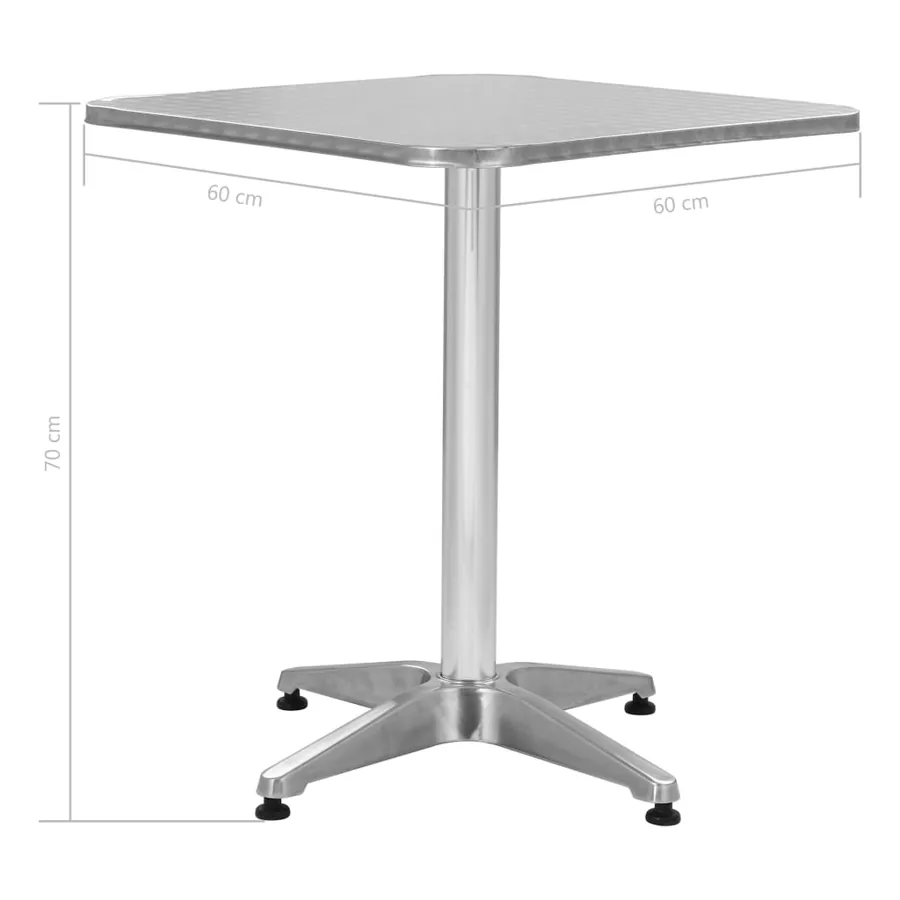 Table de jardin Argenté 60x60x70 cm Aluminium - 5