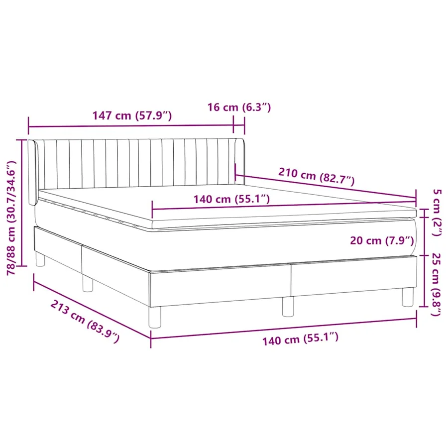 Sommier à lattes de lit et matelas vert foncé 140x210cm velours - 12