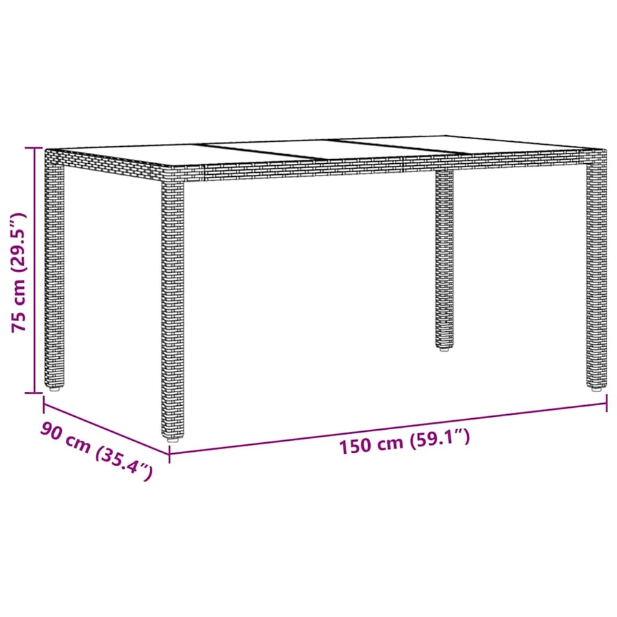 Ensemble de salle à manger pour jardin 7 pcs Gris polyrotin - 11