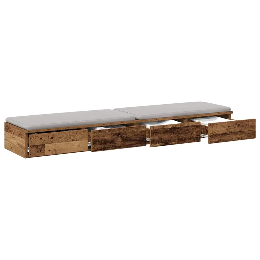 Tiroirs de lit avec tiroir Bois ancien 135 x 36,5 x 16,5 cm - 3