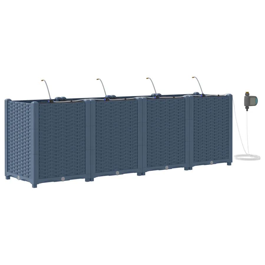 Cache-pot de jardin 4 pc Gris 160 x 40 x 52 cm PP - 2